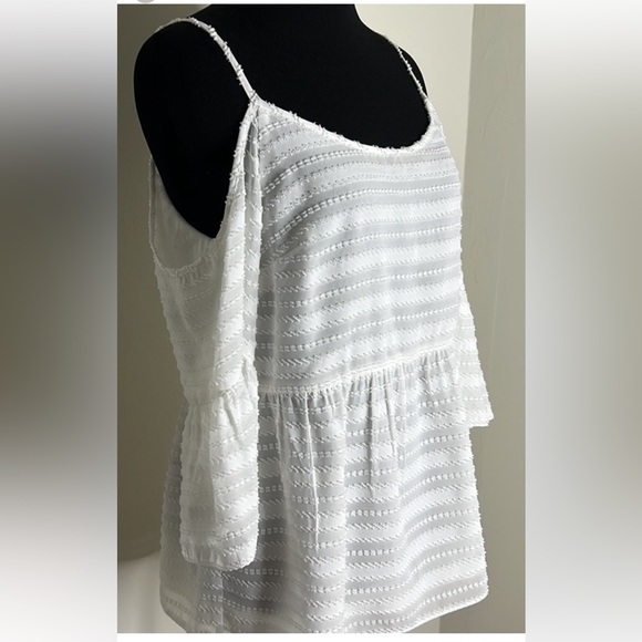 1. STATE White Cold Shoulder Strap Boho Flowy Cute Chic Top Shirt XS - Picture 3 of 7